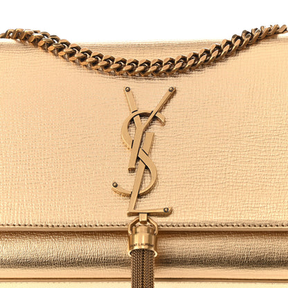 Saint Laurent Metallic Calfskin Small Classic Monogram Kate Tassel Satchel Gold 7 of 9