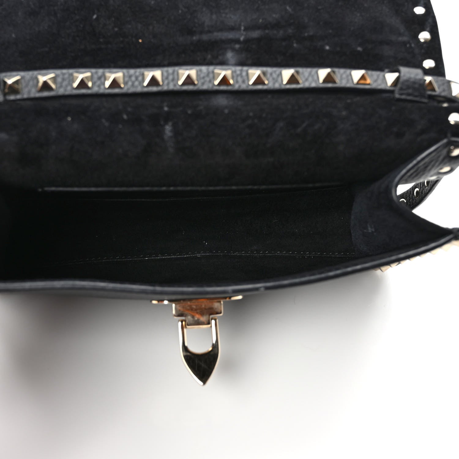 Valentino Garavani Pebbled Calfskin Medium Rockstud Flip Lock Crossbody Bag Black 5 of 8