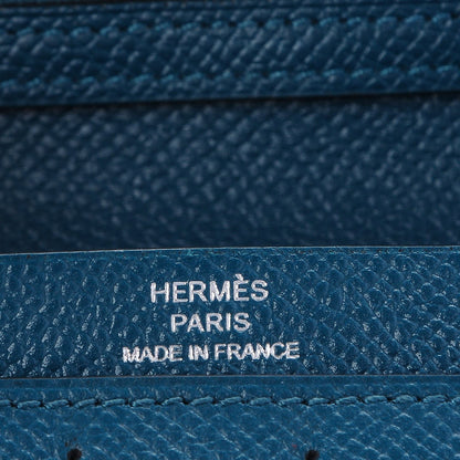 Hermes Epsom Citizen Twill Long Combined Wallet Colvert Orange Ciel 5 of 9