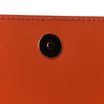 Saint Laurent Textured Patent Monogram Large Belle De Jour Clutch Orange 11 of 11