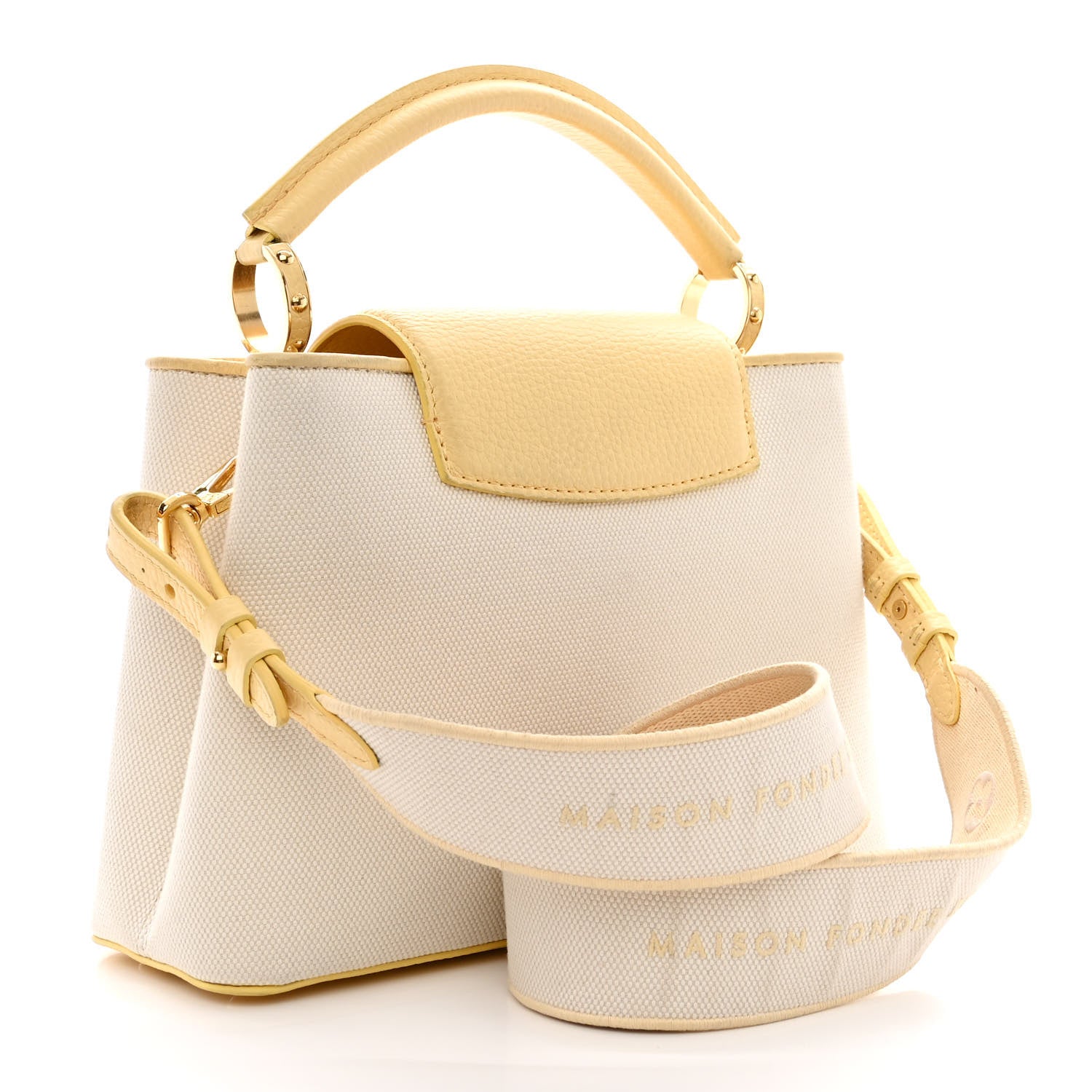 Louis Vuitton Canvas Taurillon Capucines BB Plume Yellow 3 of 10