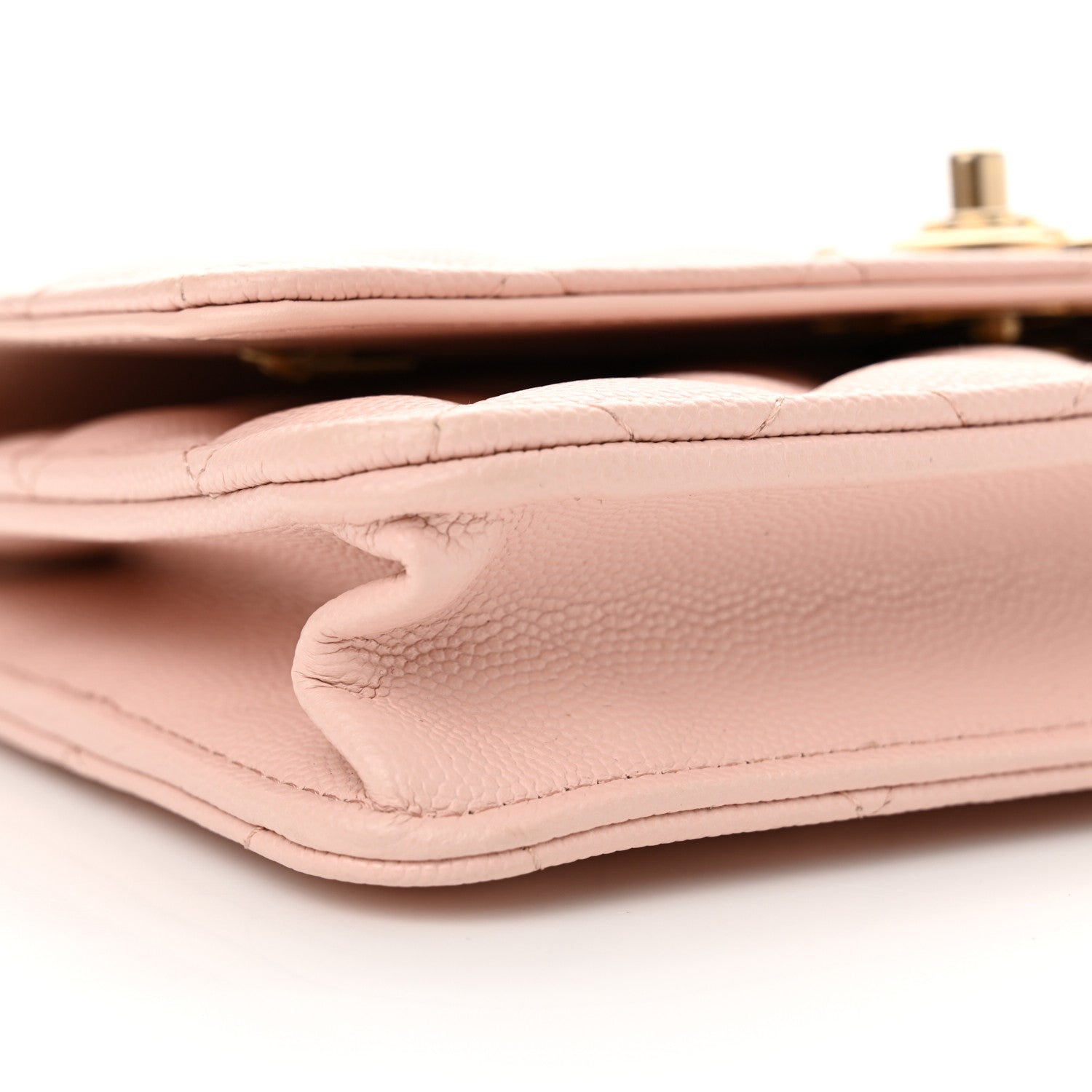 Chanel Caviar Quilted Camellia Wallet On Chain WOC Light Pink 10 of 11