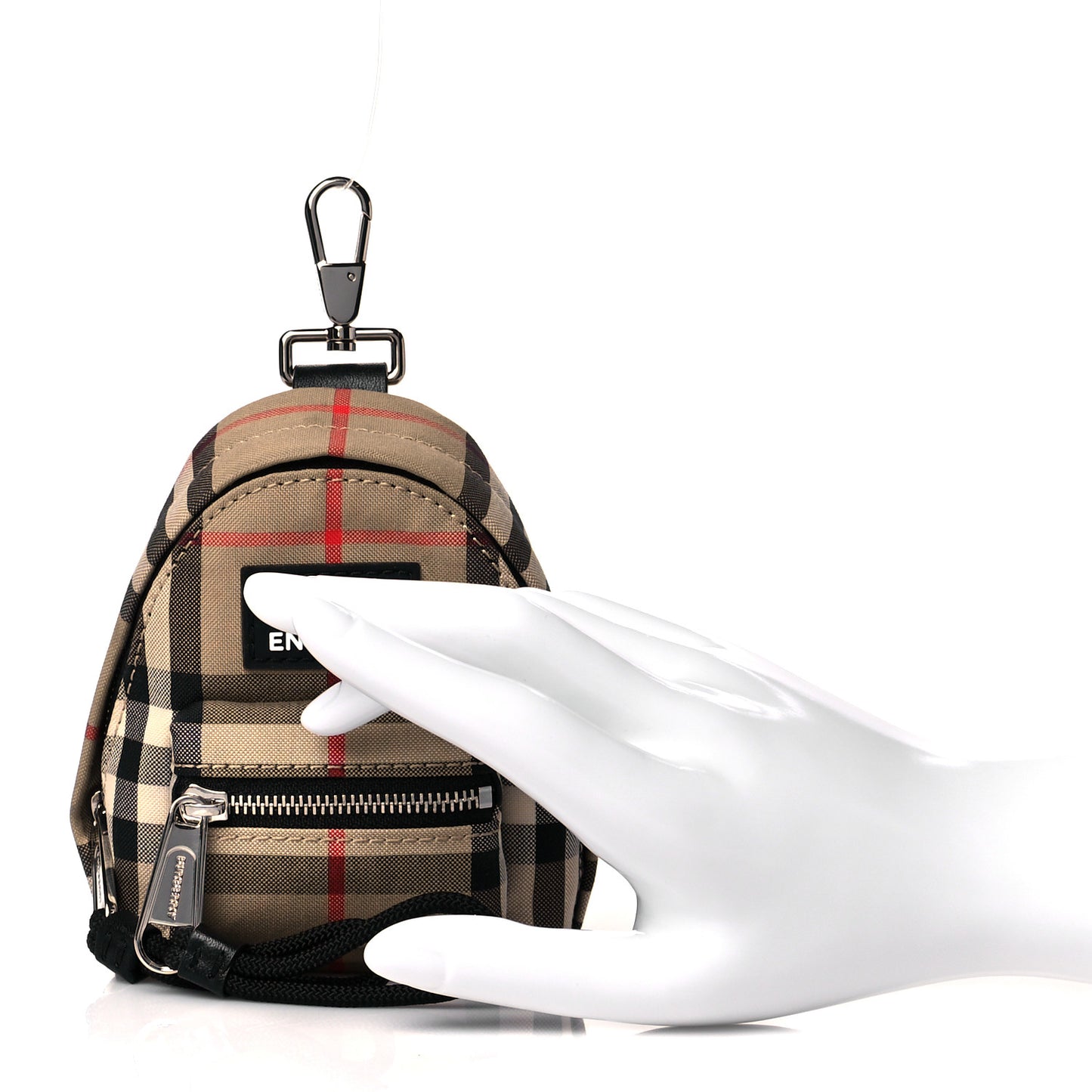 Vintage Check Backpack Key Charm Brown