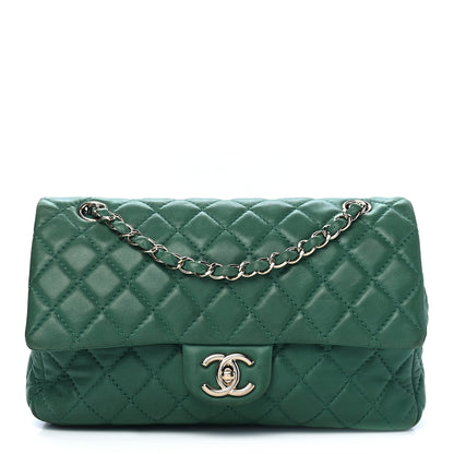 Chanel Lambskin Quilted Medium Double Flap Green 1 of 8