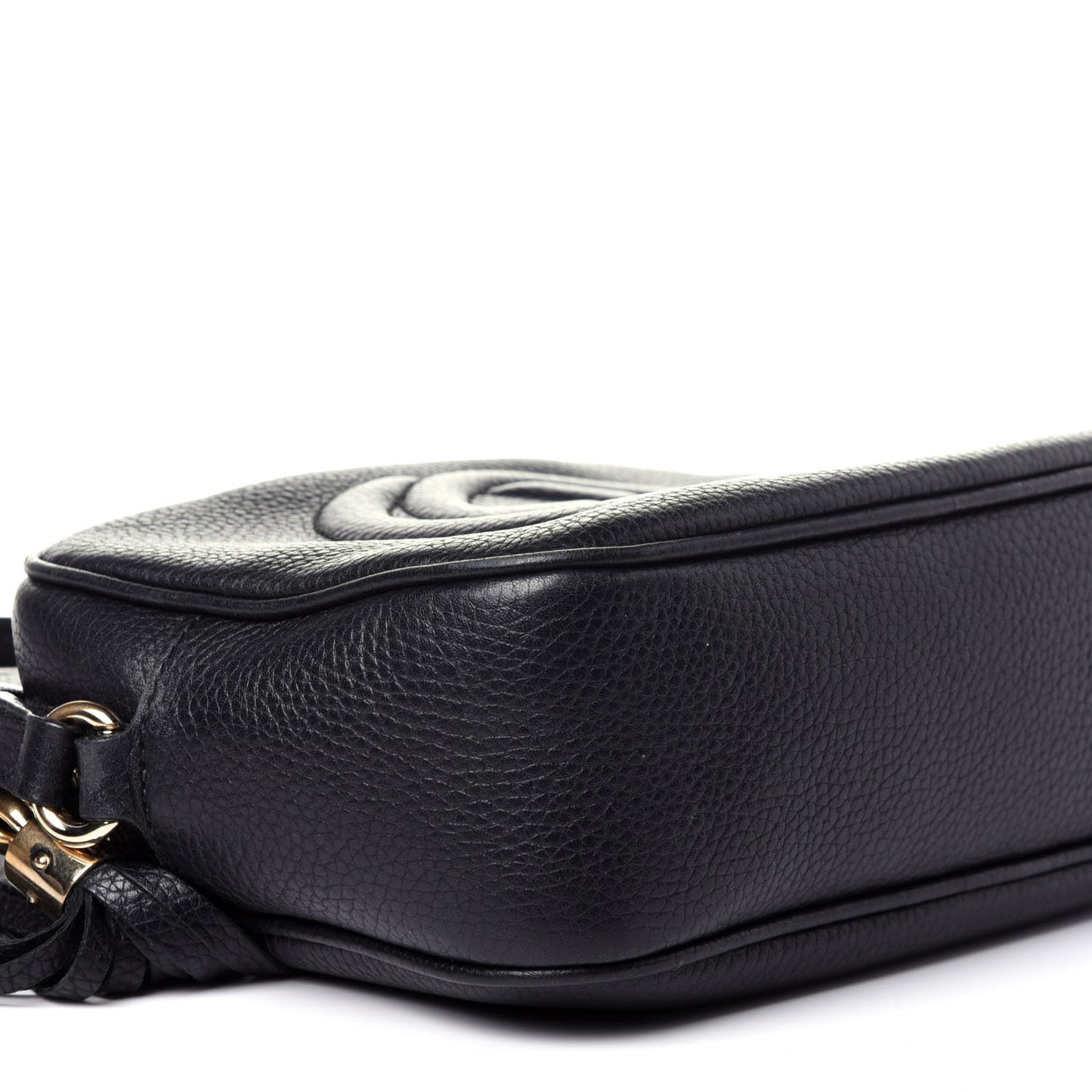 Pebbled Calfskin Small Soho Disco Bag Black