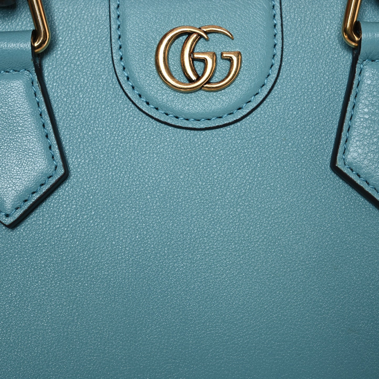 Wonka Grain Calfskin Mini Diana Tote Bag Dusty Azure Orange Fluo