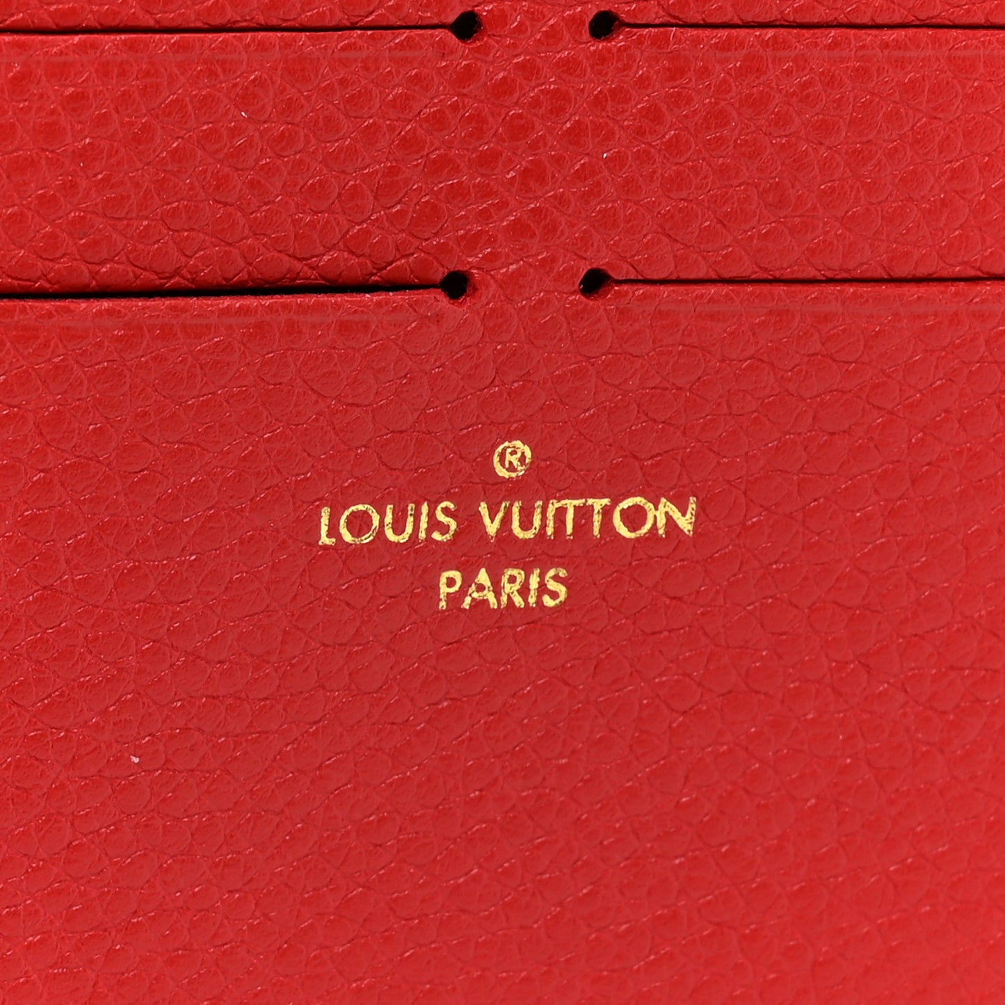 Calfskin Felicie Chain Wallet Card Holder Insert Scarlet