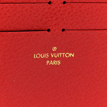 Louis Vuitton Calfskin Felicie Chain Wallet Card Holder Insert Scarlet 6 of 9
