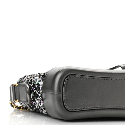Chanel Sequin Calfskin Small Gabrielle Hobo Black 9 of 10
