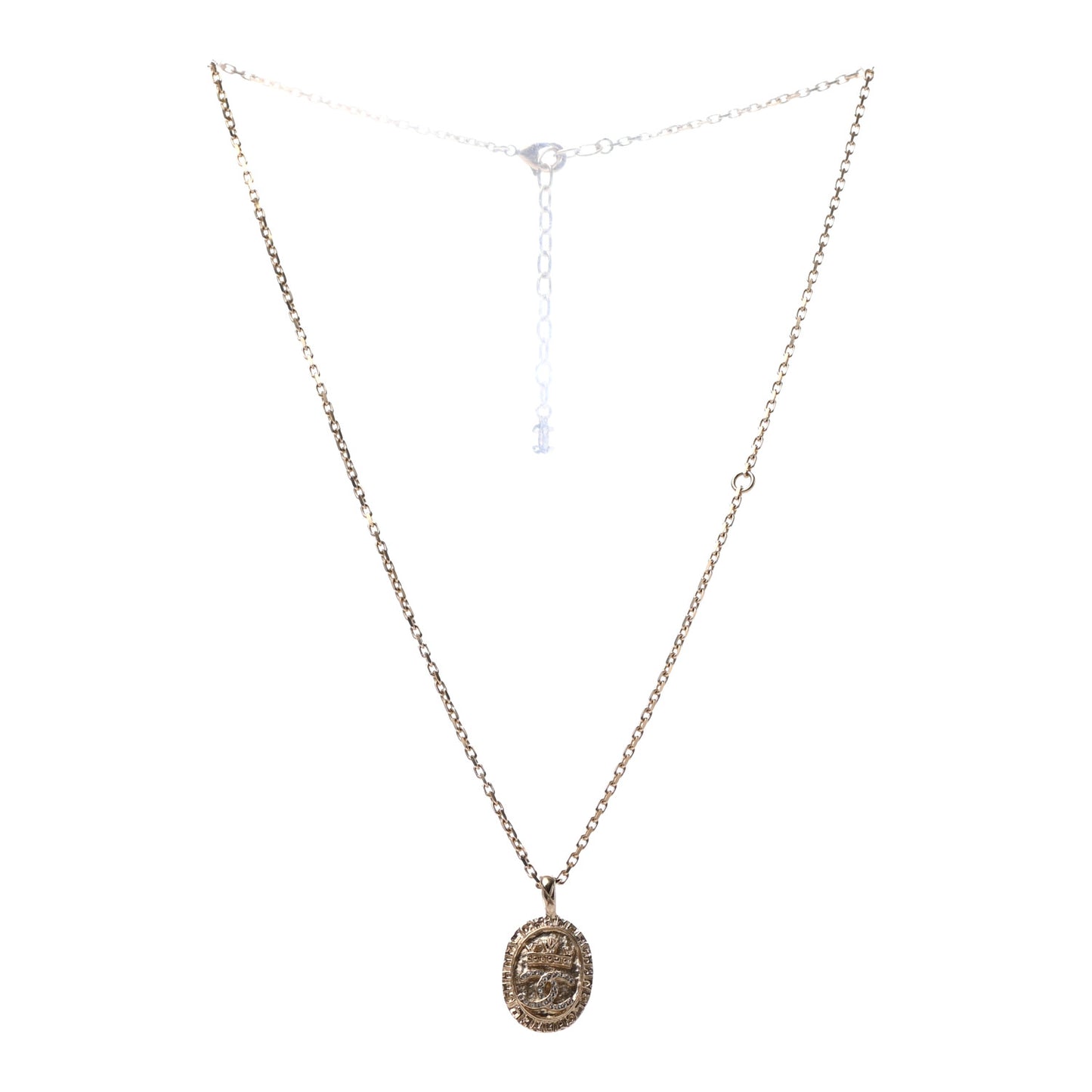 Crystal CC Pendant Necklace Gold