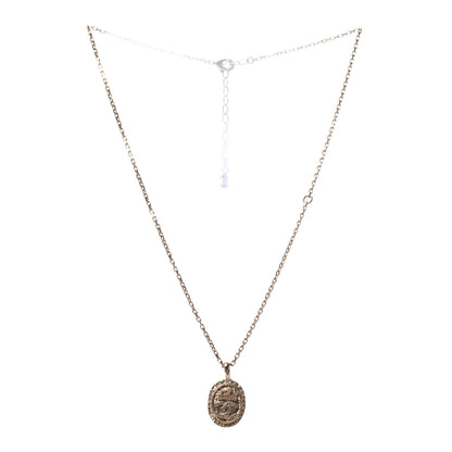 Chanel Crystal CC Pendant Necklace Gold 3 of 5