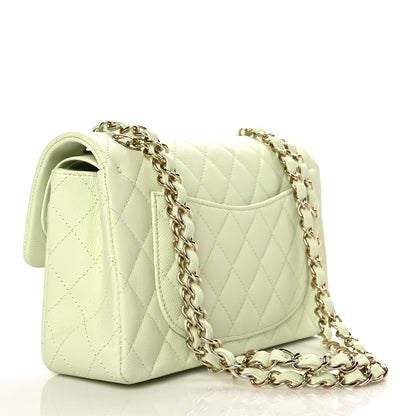 Chanel Caviar Quilted Small Double Flap Light Green 3 of 10