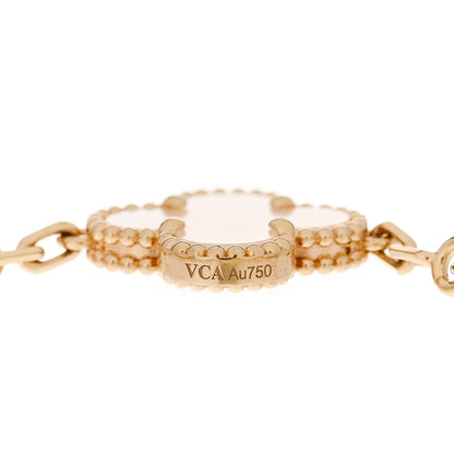 Van Cleef & Arpels 18K Yellow Gold Mother of Pearl 5 Motifs Vintage Alhambra Bracelet 3 of 5