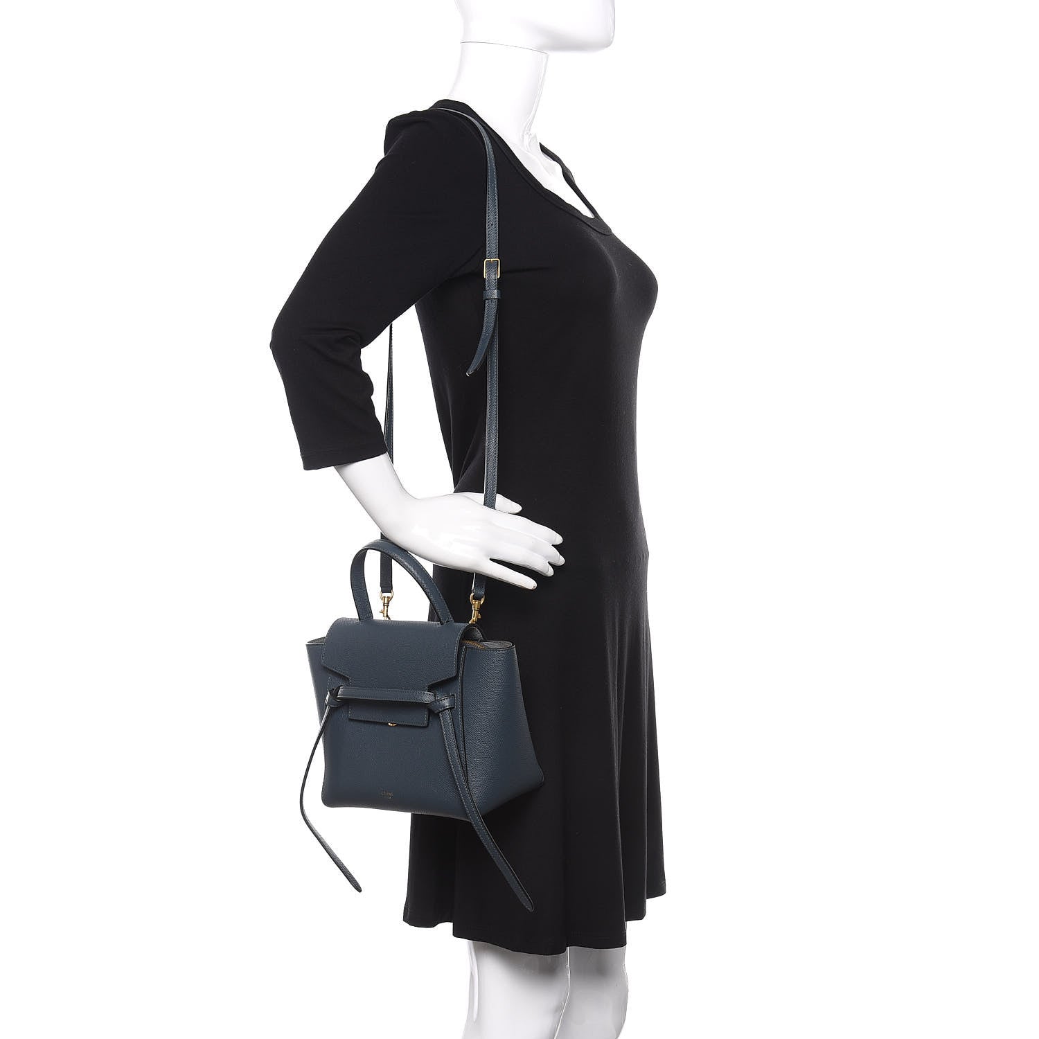 Celine Grained Calfskin Nano Belt Bag Slate 2 of 9