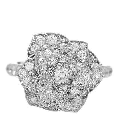 Piaget 18K White Gold Diamond Rose Ring 49 4.75 1 of 6