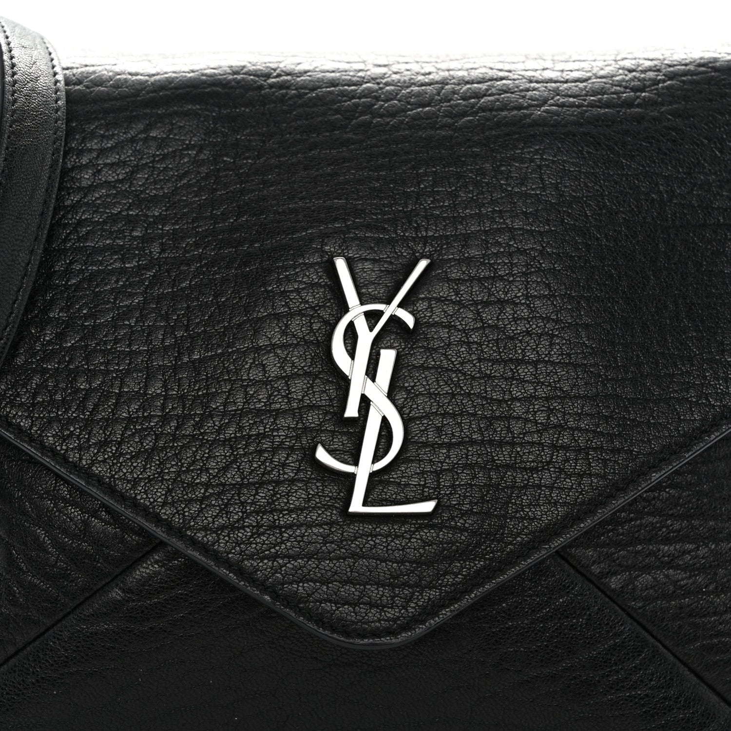 Saint Laurent Lambskin Cassandre Envelope Messenger Black 9 of 12