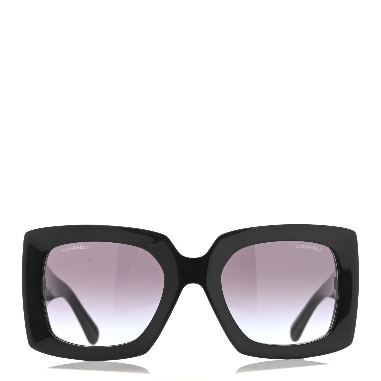 Chanel Acetate Rectangle Sunglasses 5435 Black 2 of 8