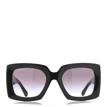 Chanel Acetate Rectangle Sunglasses 5435 Black 2 of 8