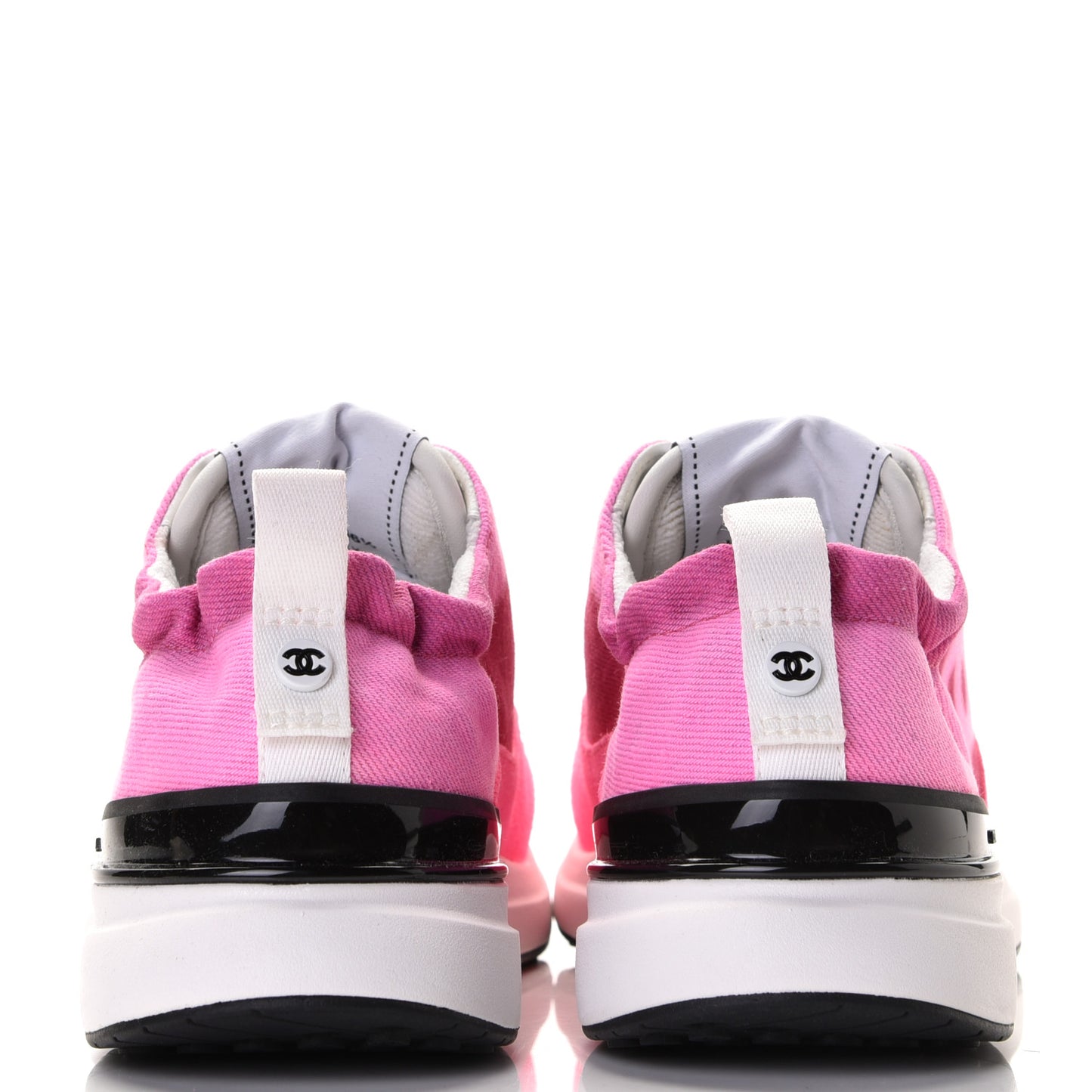 Denim Suede Calfskin Womens CC Sneakers 36.5 Pink
