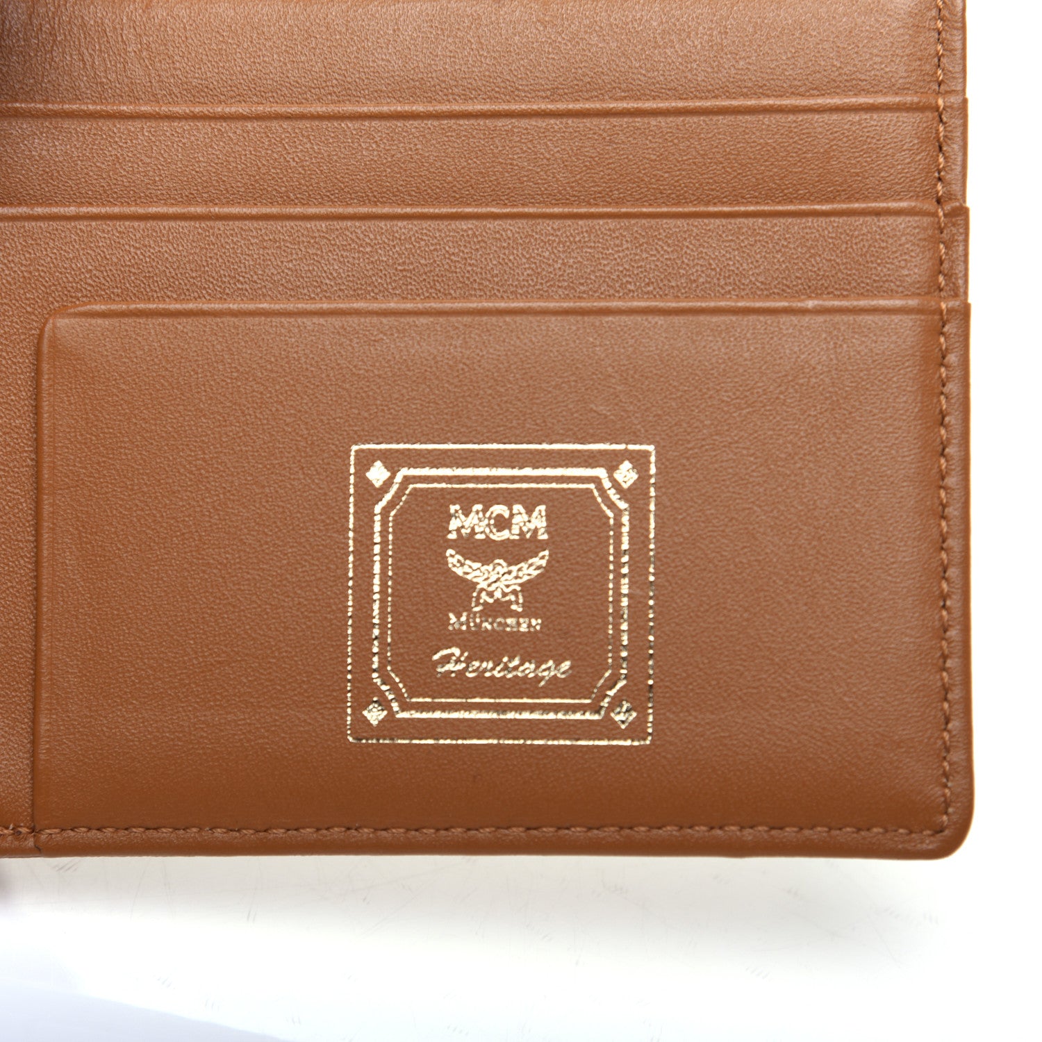 MCM Visetos Heritage Bi-Fold Money Clip Wallet Cognac 8 of 8