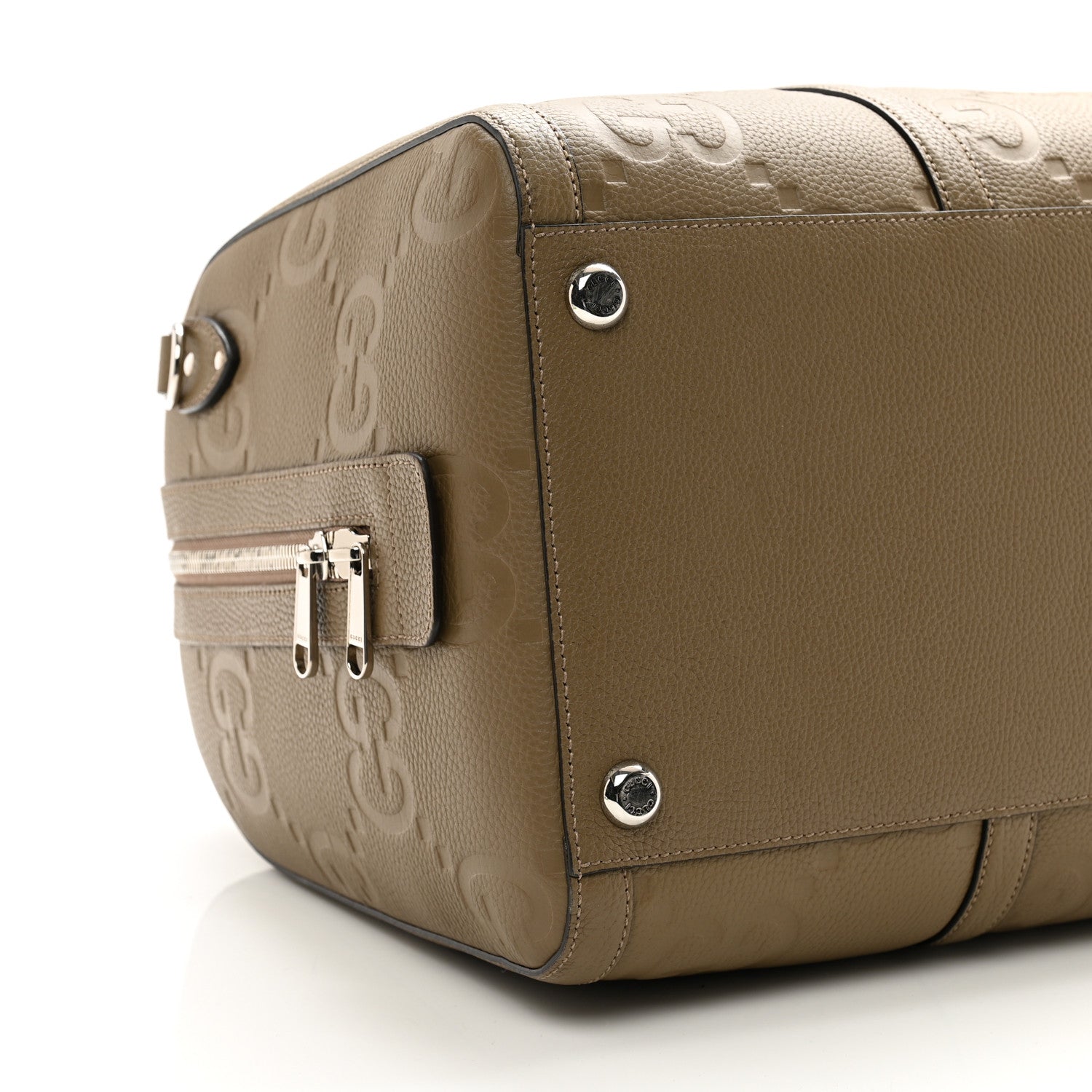 Gucci Piuma Calfskin Jumbo GG Embossed Large Duffle Bag Good Taupe 7 of 8
