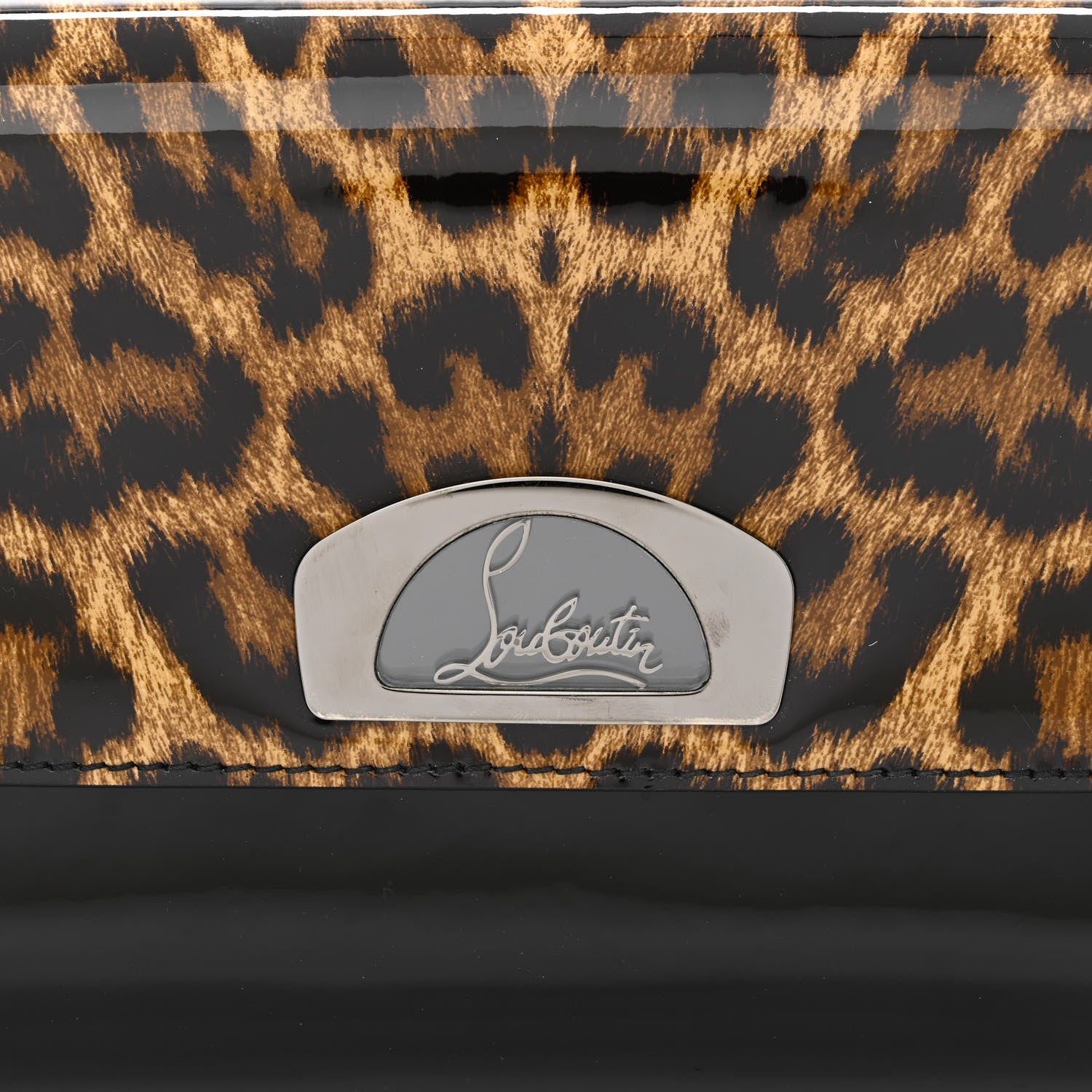 Christian Louboutin Patent Leopard Vero Dodat Clutch Brown 7 of 13