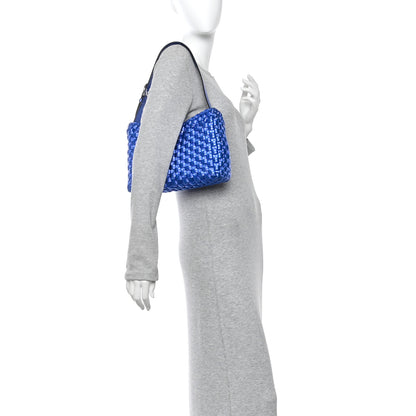 Salvatore Ferragamo Metallic Woven Calfskin Trifolio Shoulder Bag Bluette 2 of 10