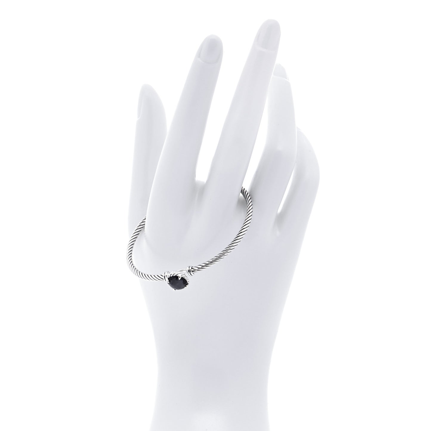 Sterling Silver Black Orchid 3mm Chatelaine Bracelet