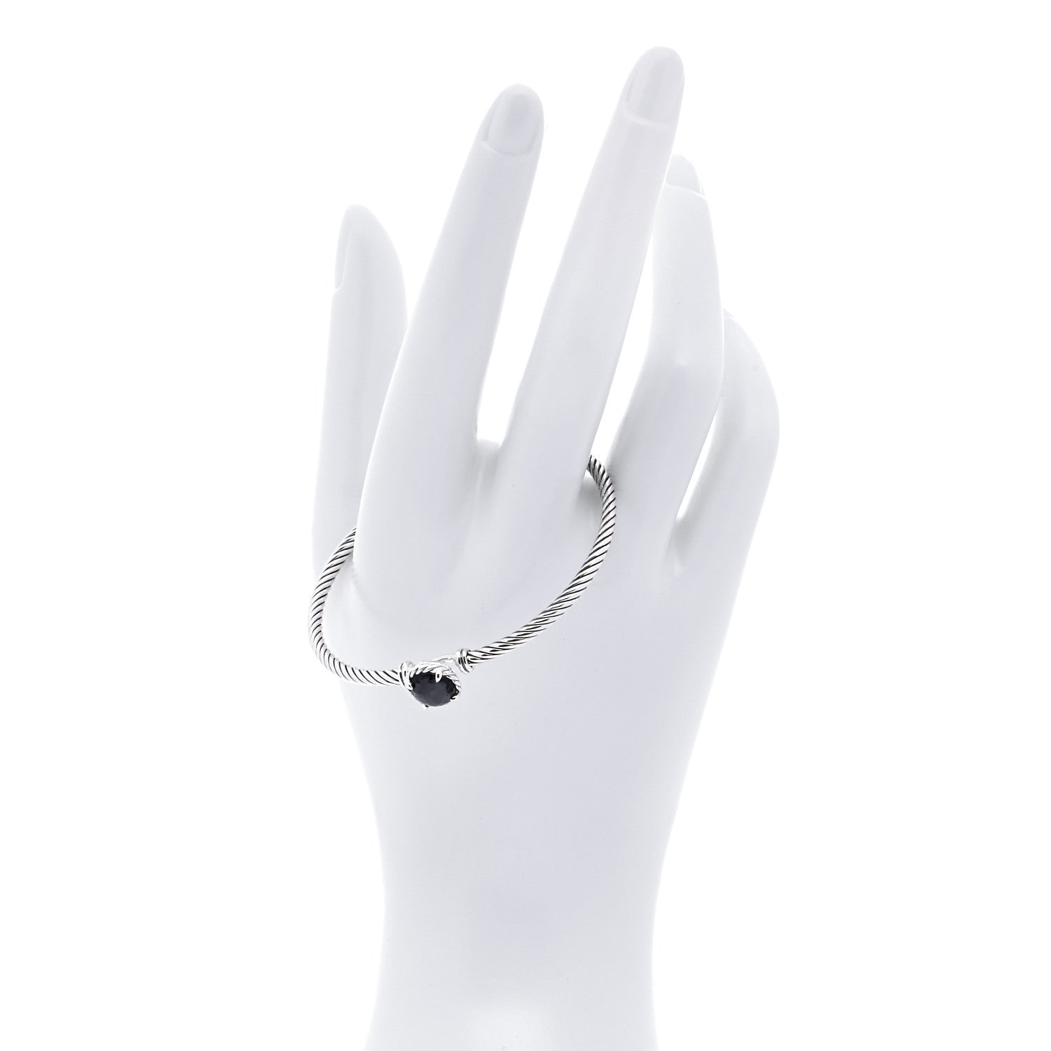 David Yurman Sterling Silver Black Orchid 3mm Chatelaine Bracelet 2 of 7