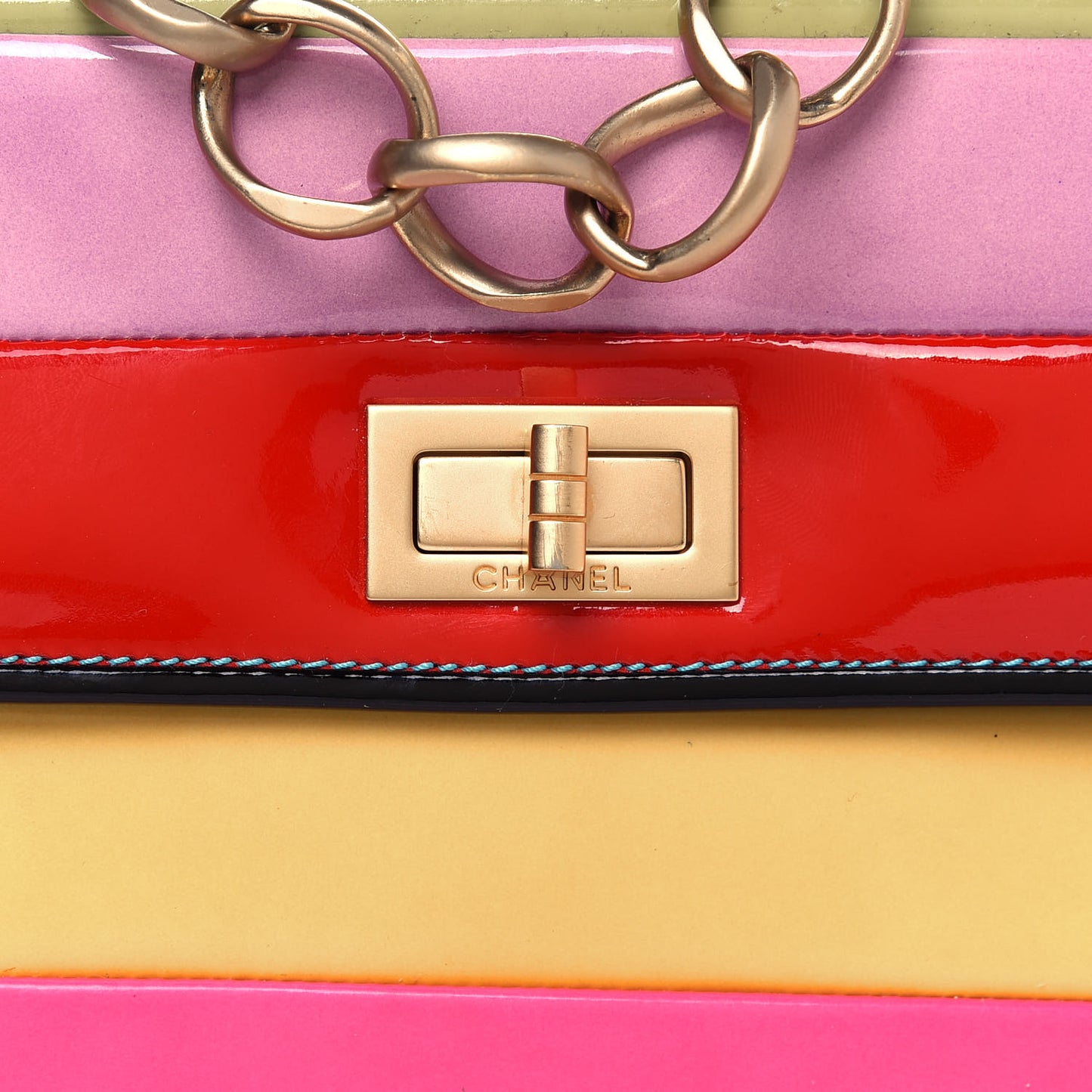 Patent Striped Mademoiselle Flap Multicolor