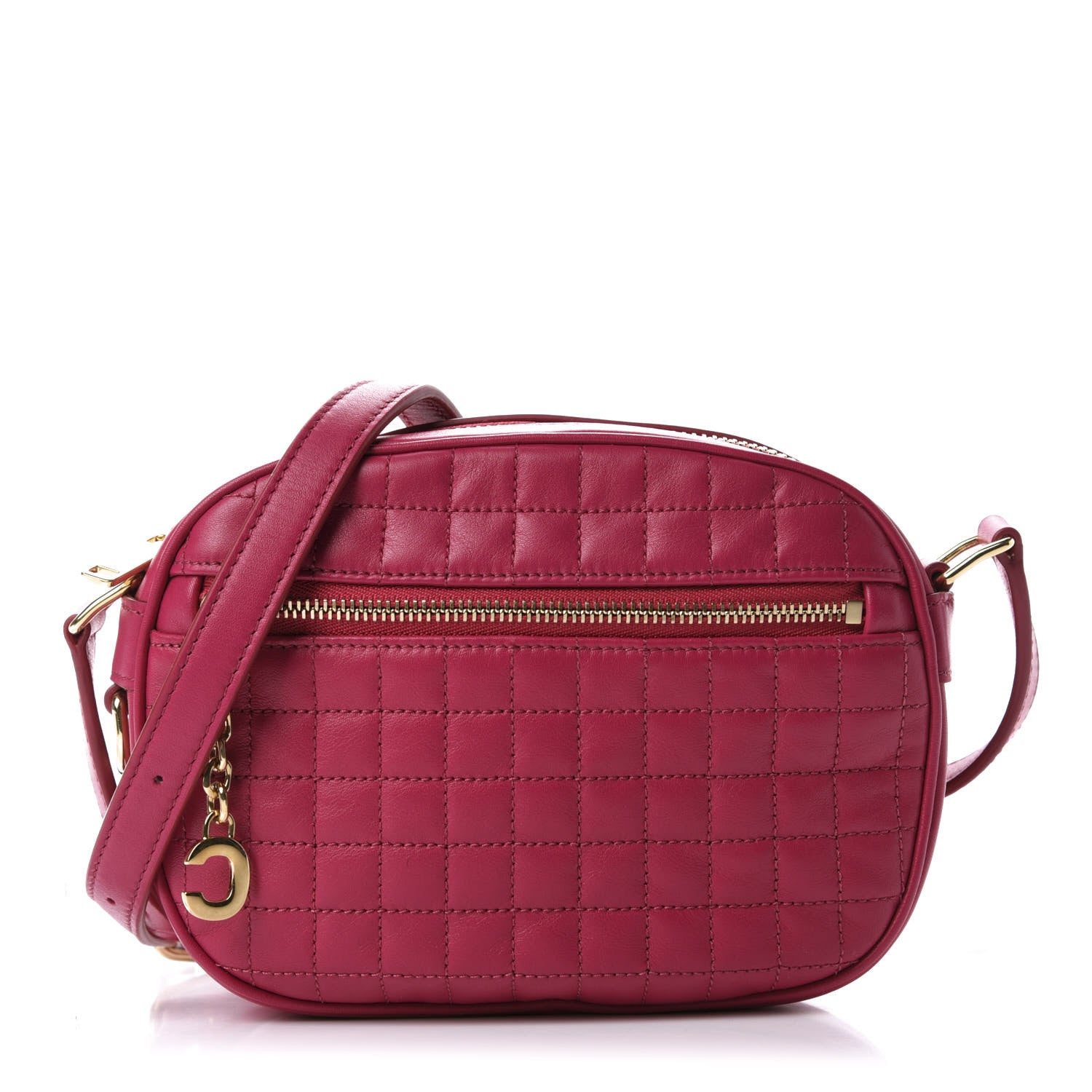 Celine Calfskin Quilted Small C Charm Bag Pink 1 of 10