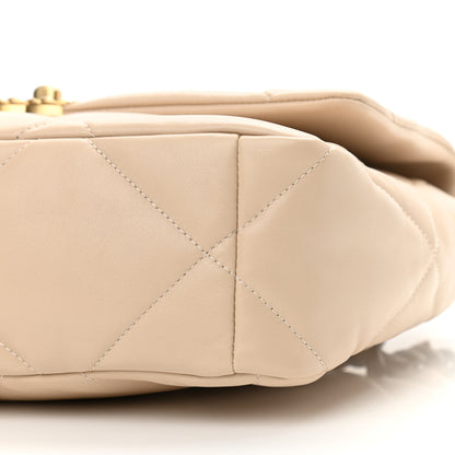 Chanel Lambskin Quilted Large Chanel 19 Flap Beige 9 of 9