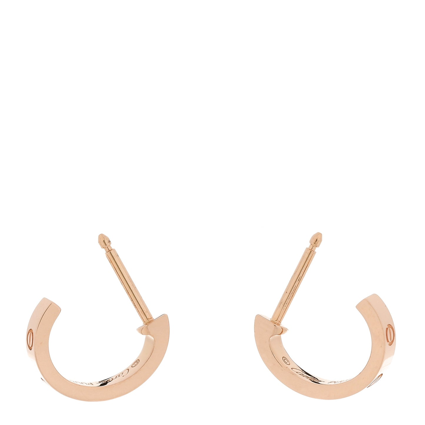 18K Pink Gold Small LOVE Hoop Earrings