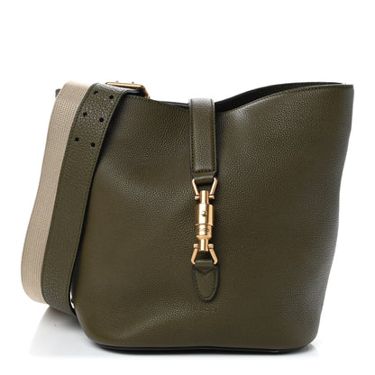 Gucci Soft Grained Calfskin Small Jackie Bucket Bag Green 3 of 10