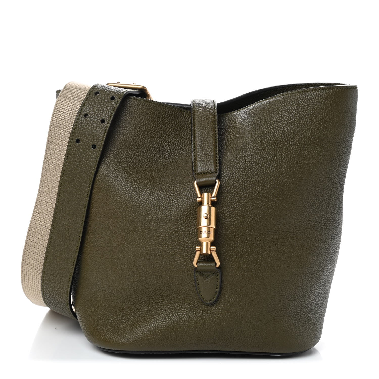 Gucci Soft Grained Calfskin Small Jackie Bucket Bag Green 3 of 10