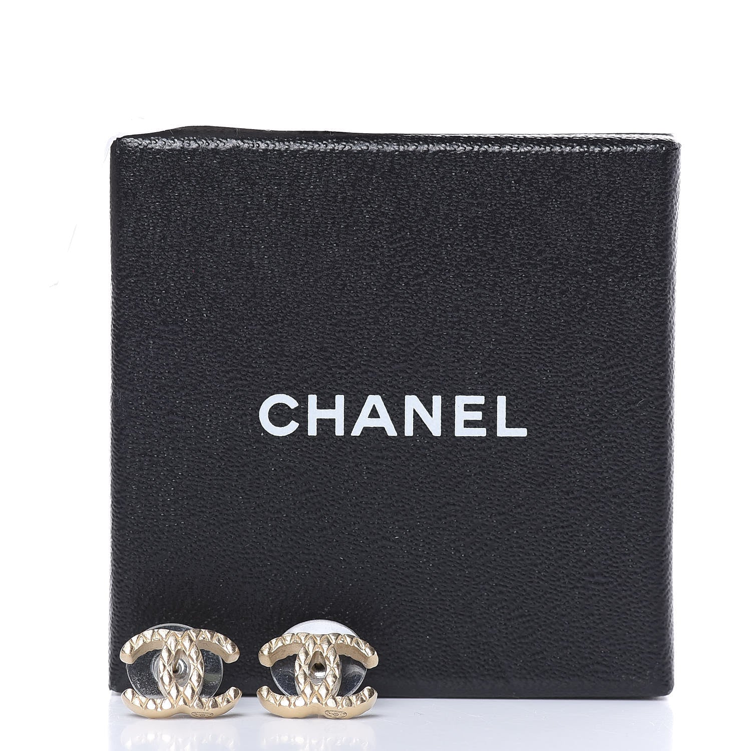 Chanel Quilted CC Earrings Gold 5 of 5