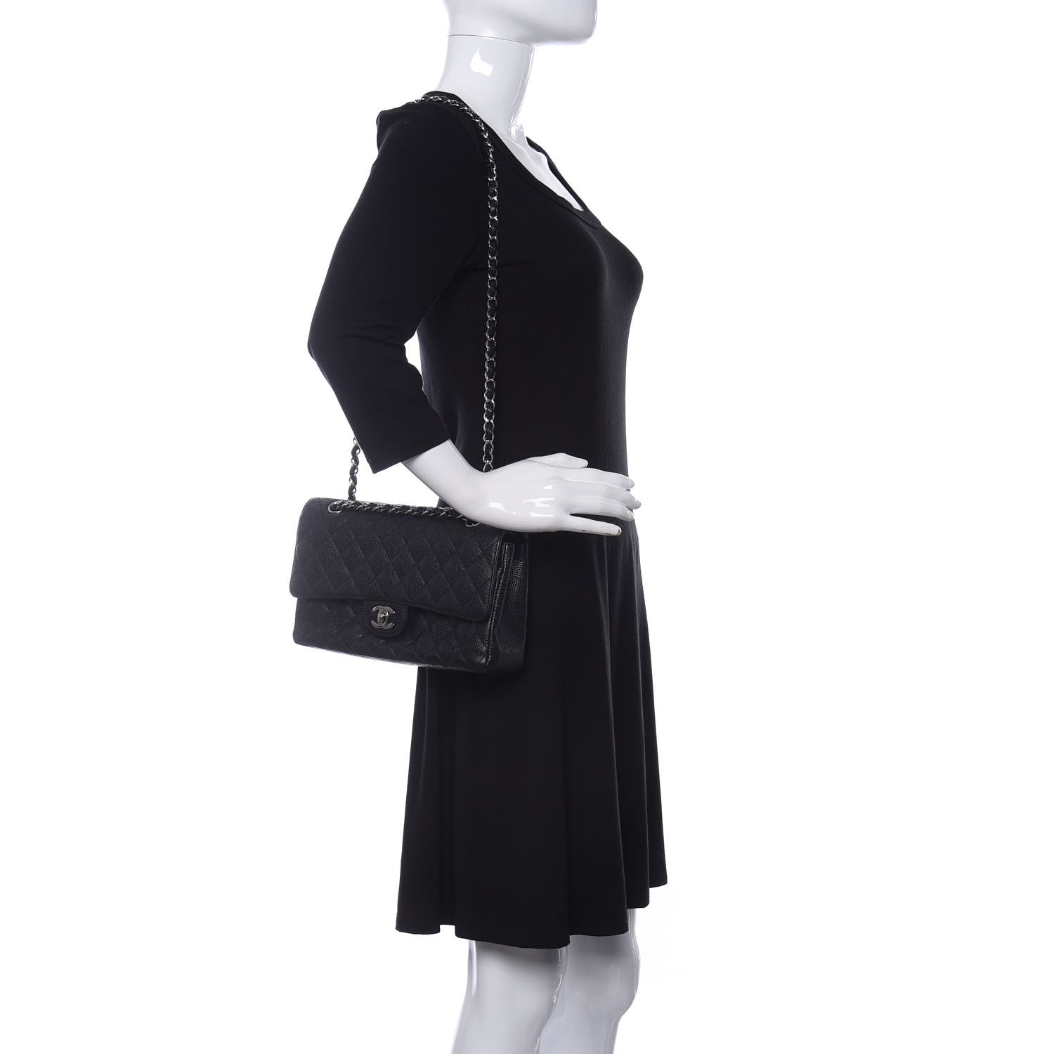 Chanel Caviar Quilted Small Double Flap Black 2 of 10