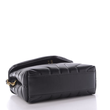 Saint Laurent Calfskin Y Quilted Monogram Toy Loulou Crossbody Bag Black 4 of 9