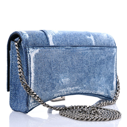 Balenciaga Nappa Denim Printed Hourglass Chain Bag Denim Blue 3 of 7
