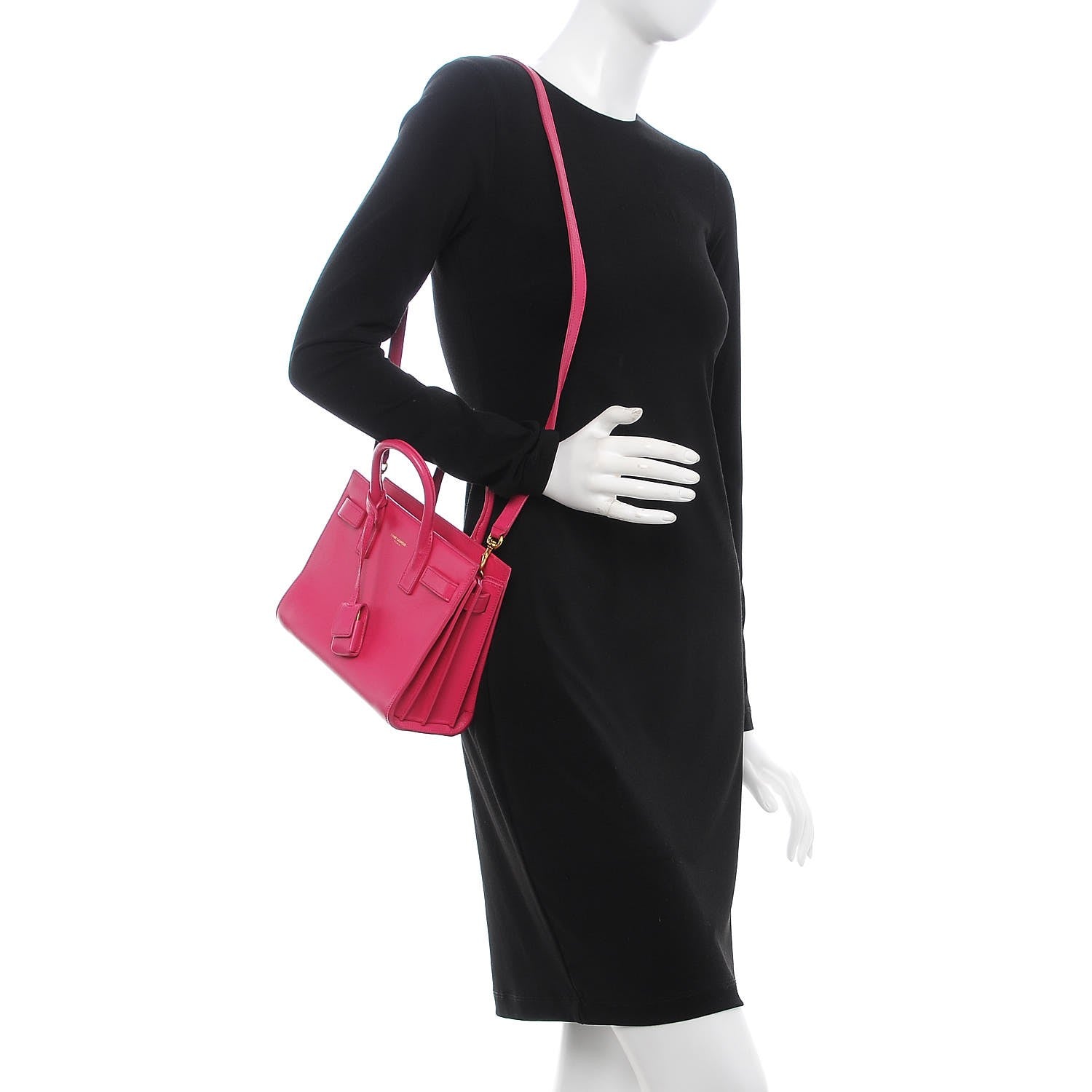Saint Laurent Calfskin Nano Sac De Jour Lipstick Fuchsia 2 of 6