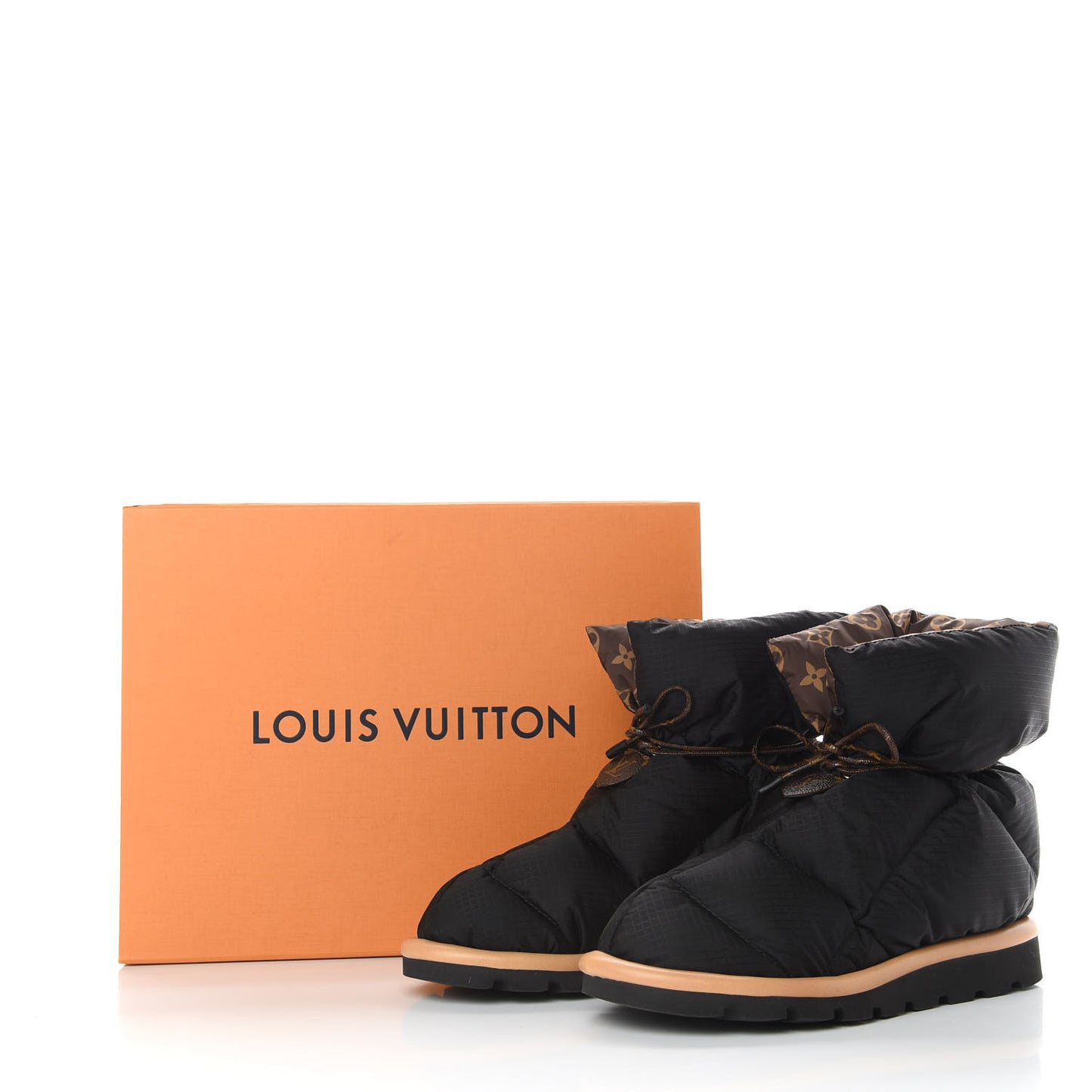 Nylon Monogram Pillow Comfort Ankle Boot 38 Black