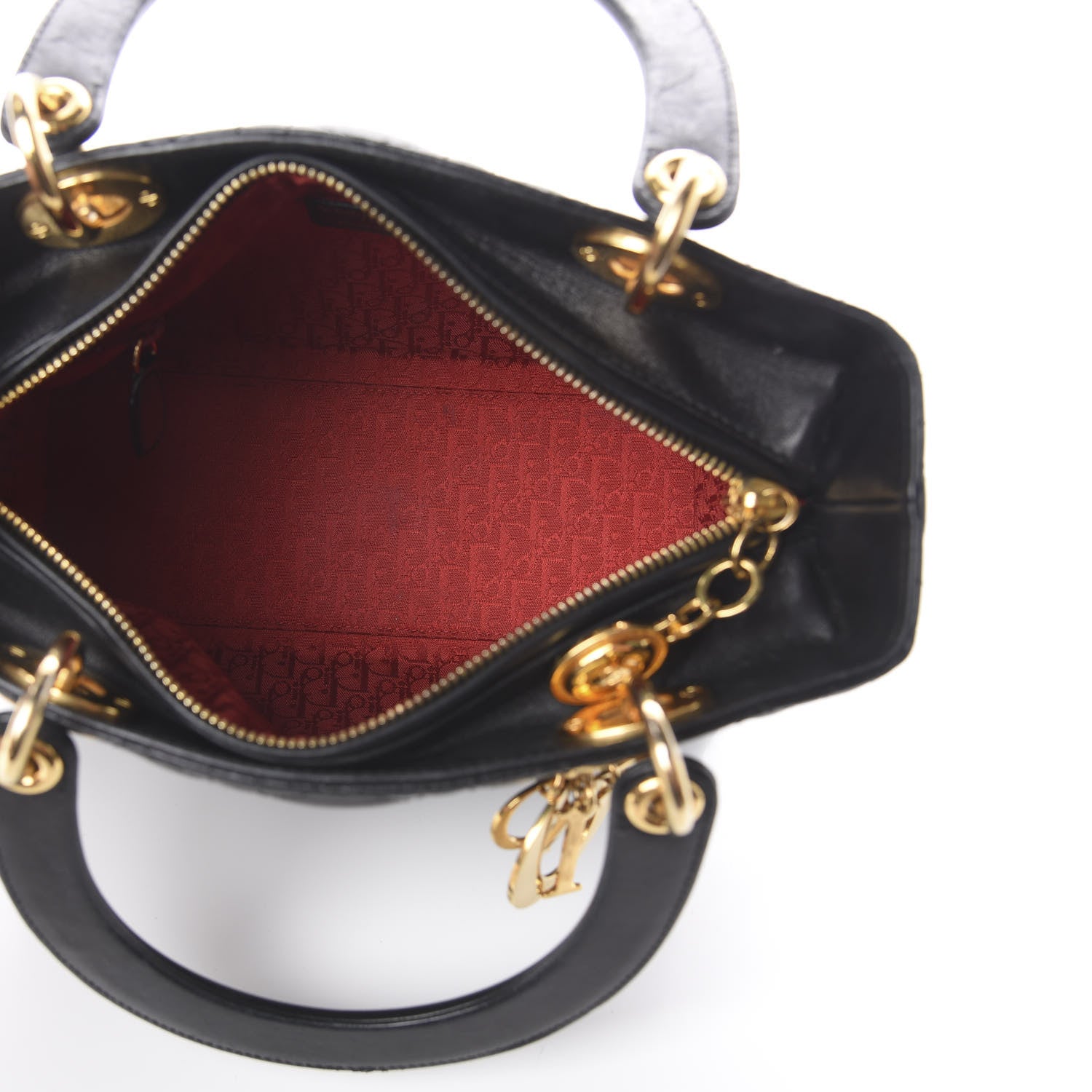 Christian Dior Lambskin Cannage Medium Lady Dior Black 4 of 8