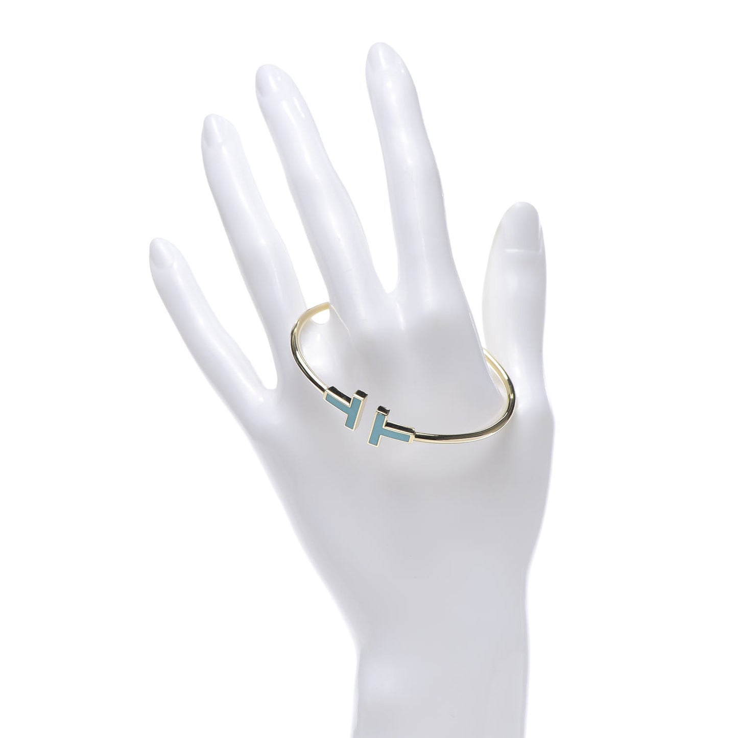 18K Yellow Gold Turquoise T Wire Bracelet