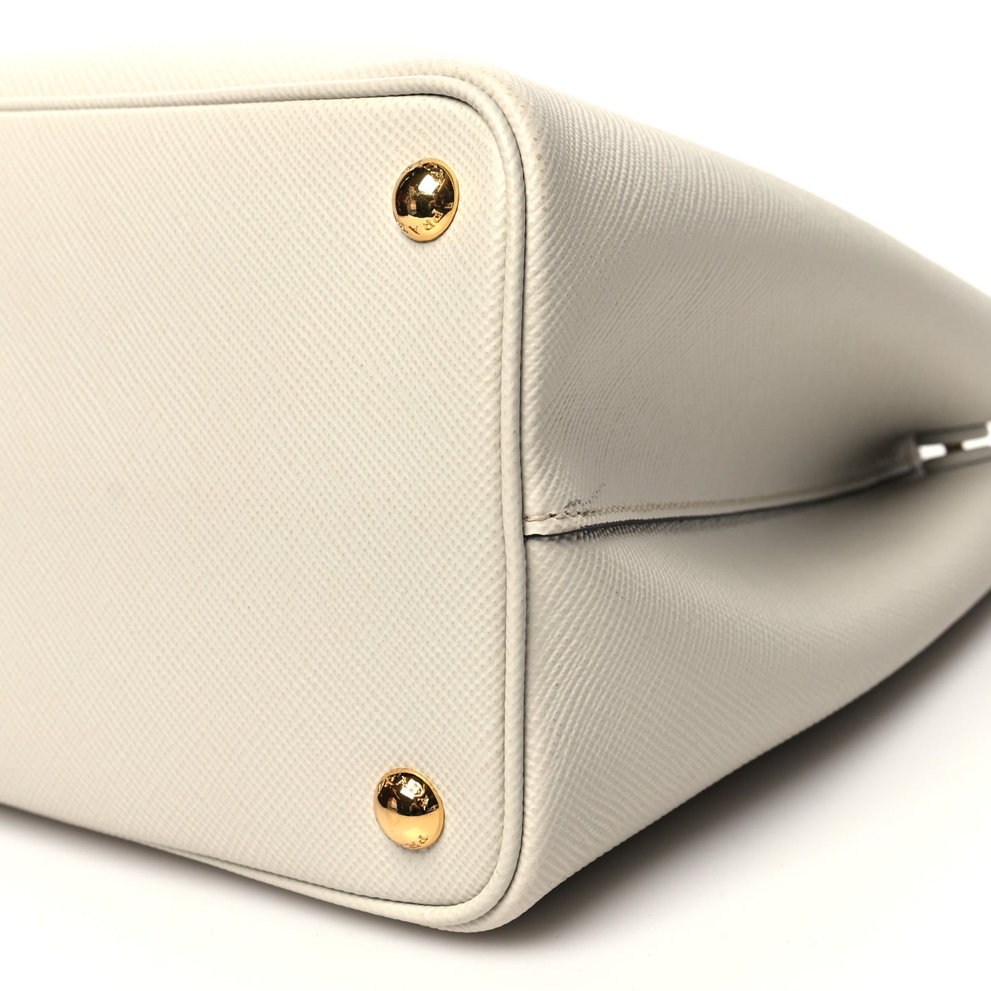 Saffiano Cuir Medium Double Bag Talco Lacca