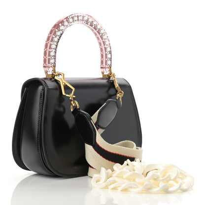 Gucci Calfskin Plexiglass Medium Classic 2 Top Handle Bag Black 3 of 14