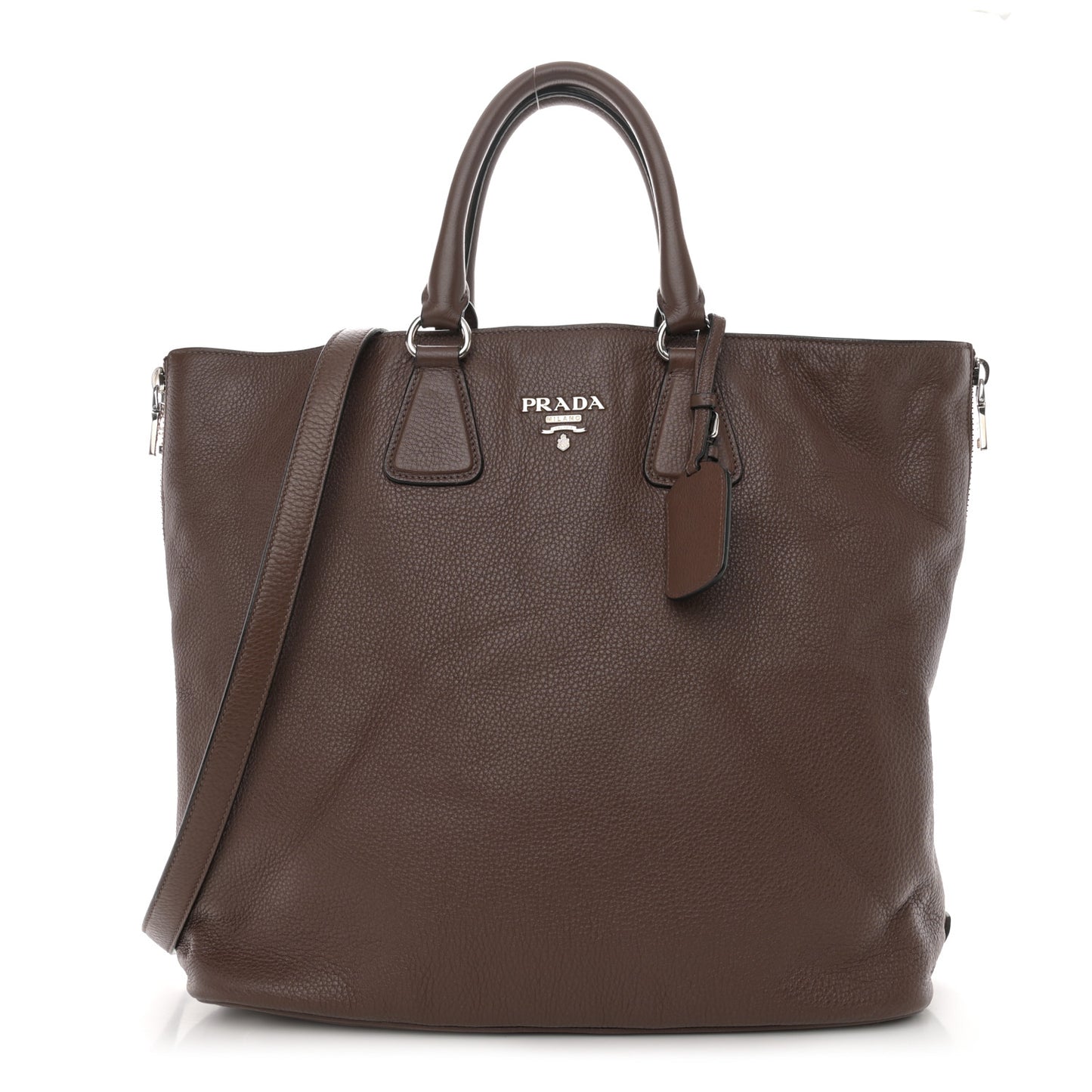 Vitello Phenix Side Zip Shopping Tote Bruciato