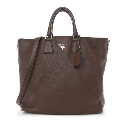 Prada Vitello Phenix Side Zip Shopping Tote Bruciato 1 of 11