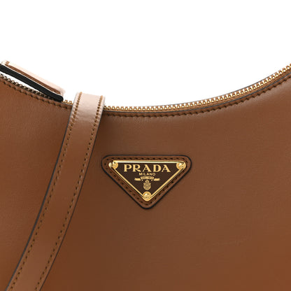 Prada Soft Calfskin Arque Shoulder Bag Cognac 8 of 10