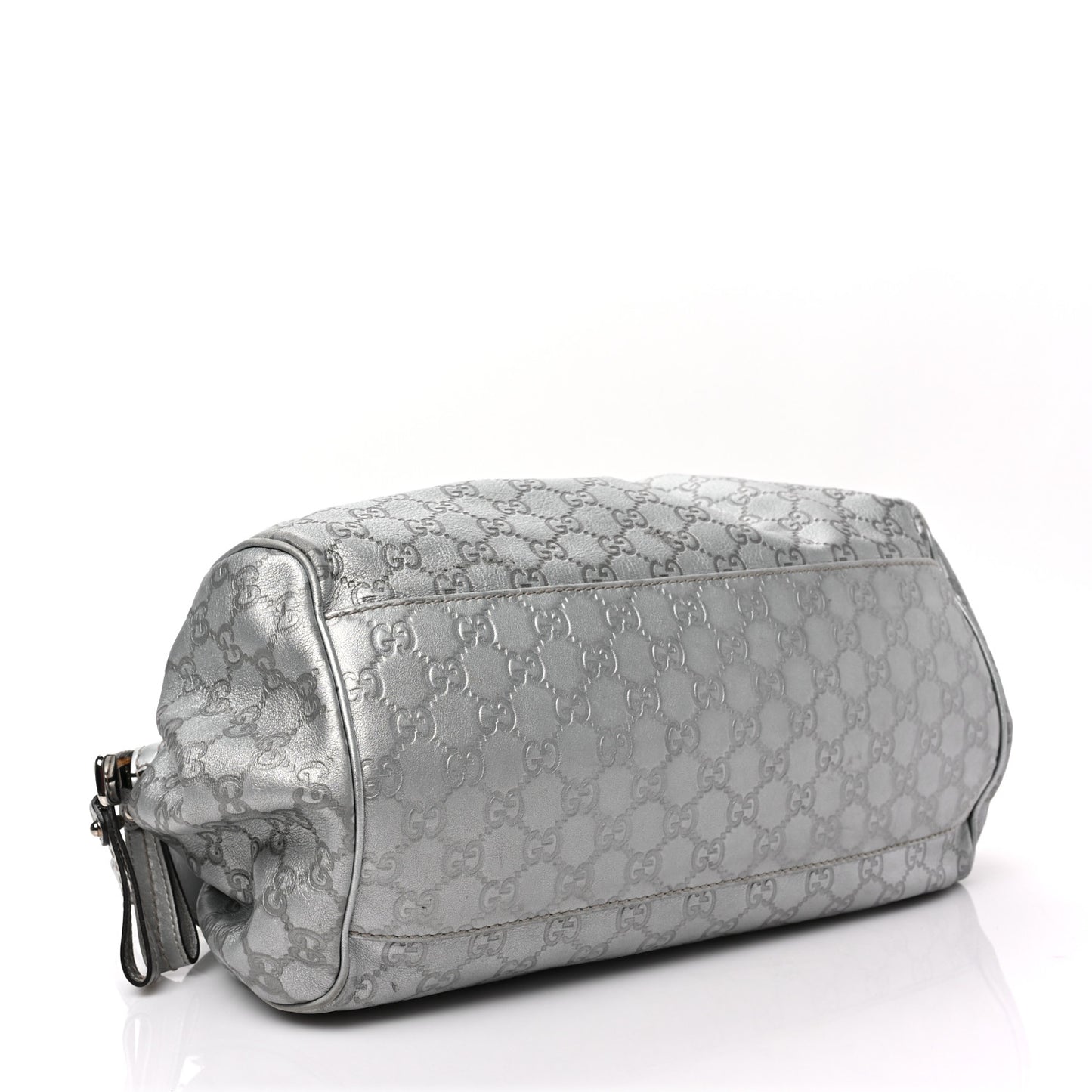 Metallic Guccissima Medium Sukey Boston Silver