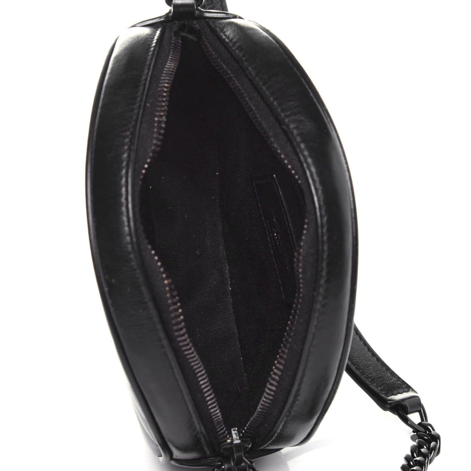 Saint Laurent Calfskin Matelasse Chevron Round Vinyle Camera Bag Black 4 of 10